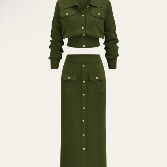Commense Dresses & Skirts - Commense Olive Green Skirt Set